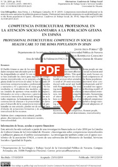 COMPETENCIA INTERCULTURAL PROFESIONAL EN LA ATENCIÓN SOCIO-SANITARIA A LA POBLACIÓN GITANA EN ESPAÑA.